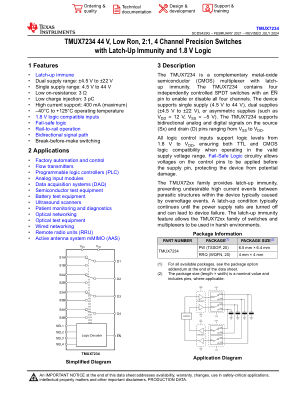 TMUX7234 datasheet cover page