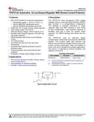 TPS737-Q1 datasheet cover page