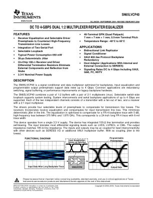 SN65LVCP40 datasheet cover page