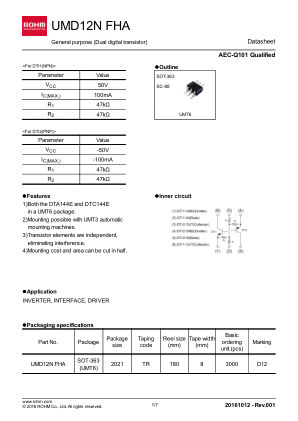 UMD12NFHA 数据手册首页