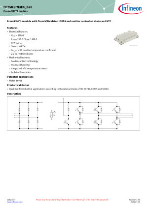 FP75R17N3E4-B20 数据手册首页