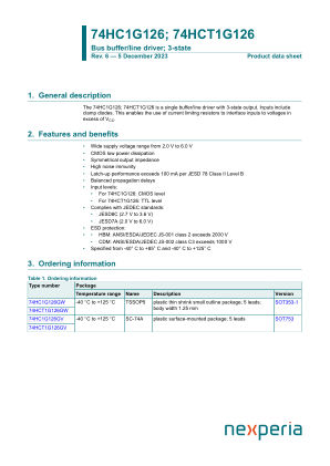 74HCT1G126GW datasheet cover page