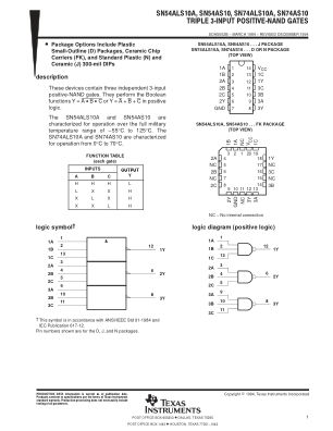SN74AS10 数据手册首页