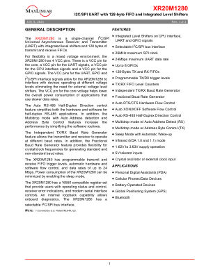 XR20M1280 datasheet cover page