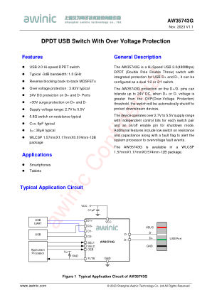AW35743G datasheet cover page