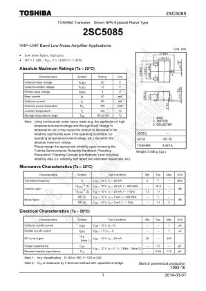 2SC5085 datasheet cover page
