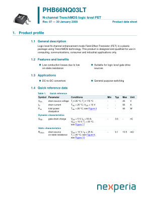 PHB66NQ03LT datasheet cover page
