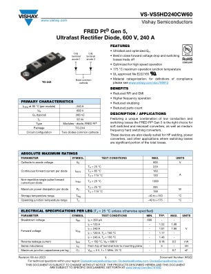 VS-VS5HD240CW60 数据手册首页