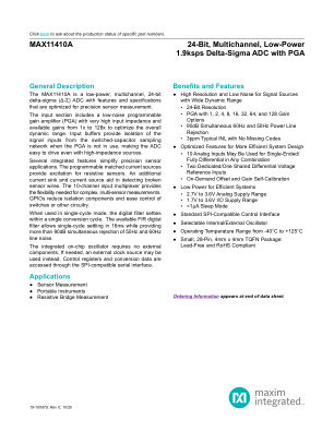 MAX11410A datasheet cover page