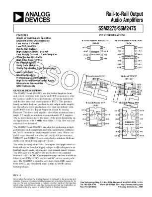 SSM2275 数据手册首页