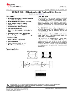 DS15EA101 数据手册首页