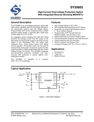 SY20805PLC 数据手册首页
