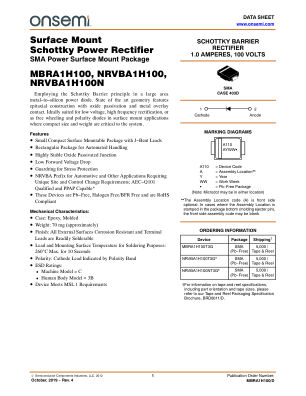 MBRA1H100 datasheet cover page