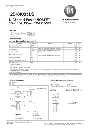 2SK4085LS 数据手册首页