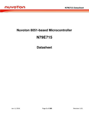 N79E715 datasheet cover page