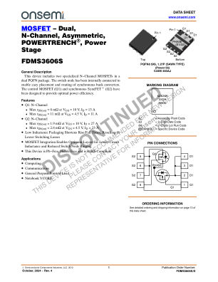 FDMS3606S datasheet cover page
