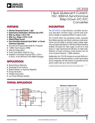 LTC3103 datasheet cover page