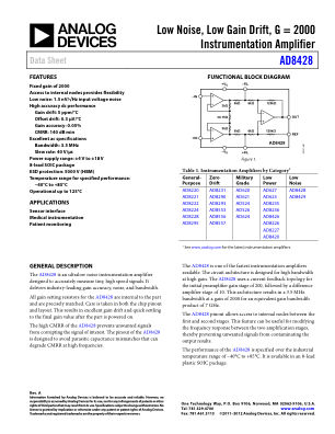 AD8428 datasheet cover page