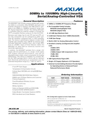 MAX2067 datasheet cover page