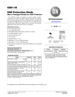 ESD11B datasheet cover page