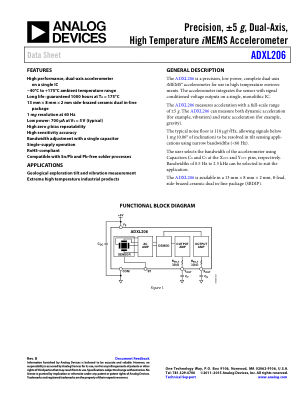 ADXL206 数据手册首页