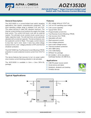 AOZ1353DI-01 datasheet cover page