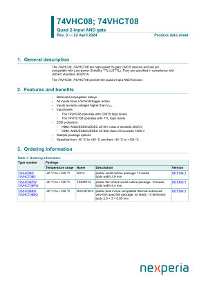 74VHC08PW datasheet cover page