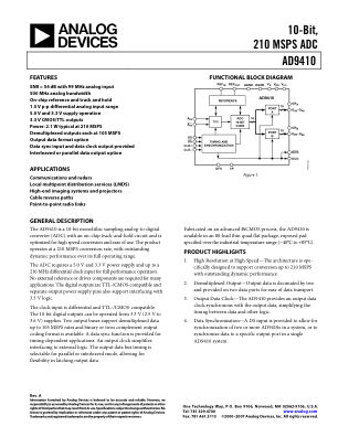 AD9410 datasheet cover page