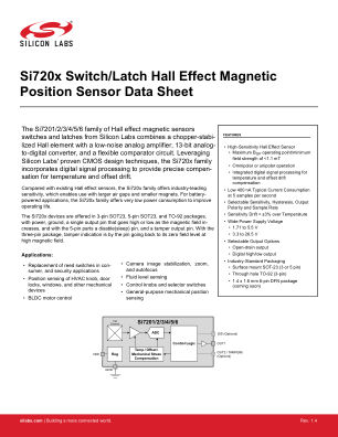 SI7201-B-30-IVR 数据手册首页