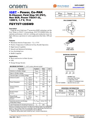 FGY75T120SWD 数据手册首页