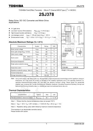 2SJ378 datasheet cover page