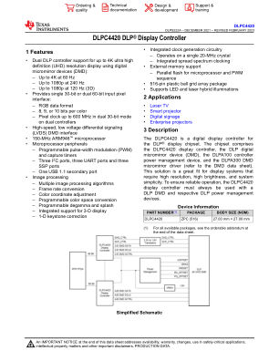 DLPC4420 datasheet cover page