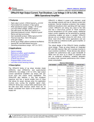 OPA4310 datasheet cover page