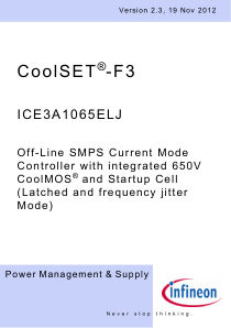 ICE3A1065ELJ 数据手册首页