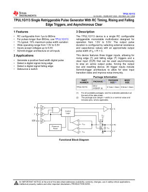 TPUL1G113 数据手册首页