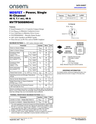 NVTFS008N04C 数据手册首页