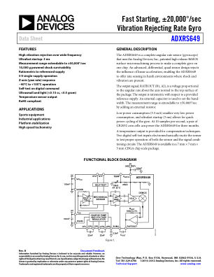 ADXRS649 datasheet cover page