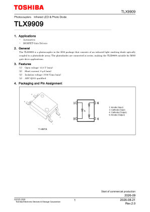 TLX9909 datasheet cover page