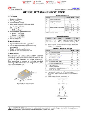 CSD17382F4 数据手册首页