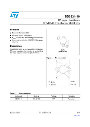 SD3931-10 datasheet cover page