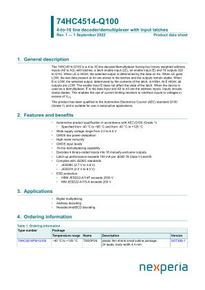 74HC4514PW-Q100J datasheet cover page