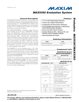 MAX5392EVMINIQU 数据手册首页
