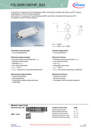 F3L300R12MT4P-B23 datasheet cover page