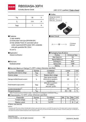 RB550ASA-30FH 数据手册首页