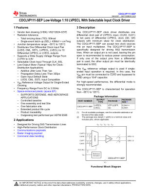 CDCLVP111-SEP datasheet cover page
