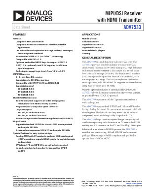 ADV7533 datasheet cover page