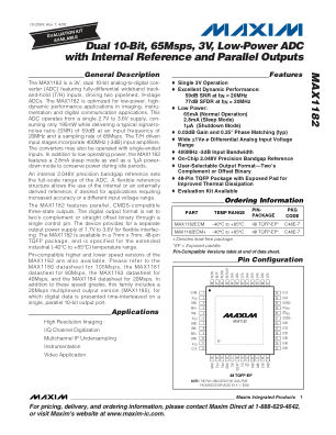 MAX1182 datasheet cover page