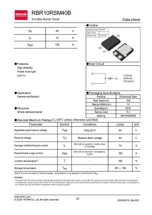 RBR10RSM40B 数据手册首页