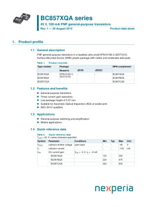 BC857AQAZ datasheet cover page