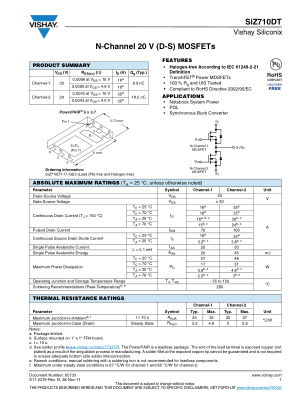 SIZ710DT 数据手册首页